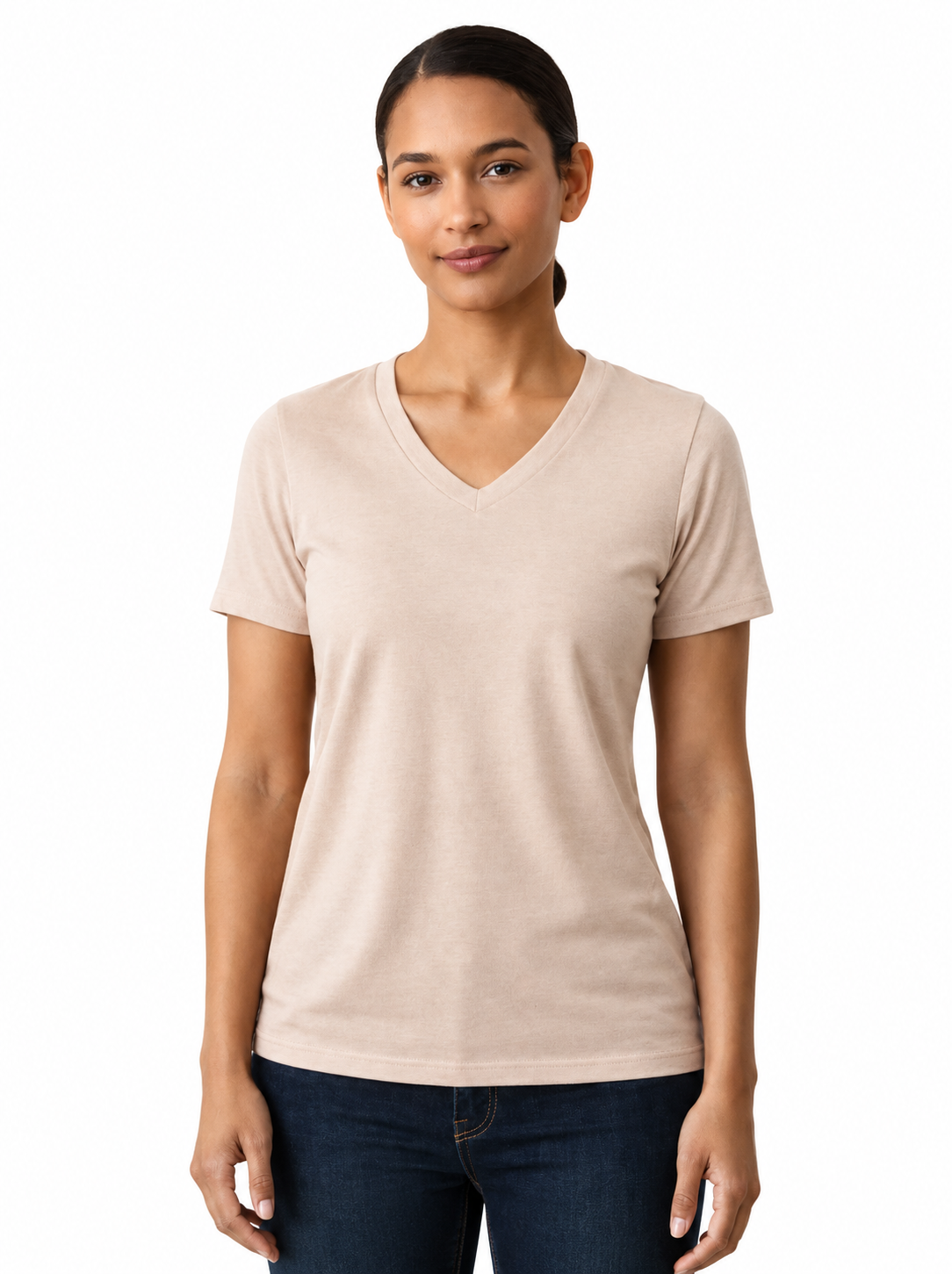 Women Cotton V-Neck T-shirt - 2501WV