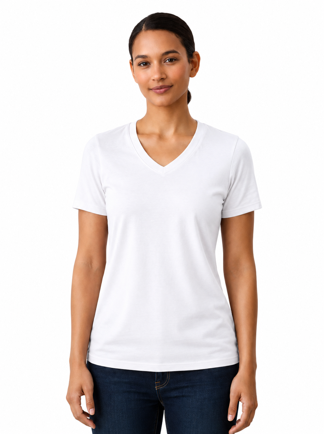 Women Cotton V-Neck T-shirt - 2501WV