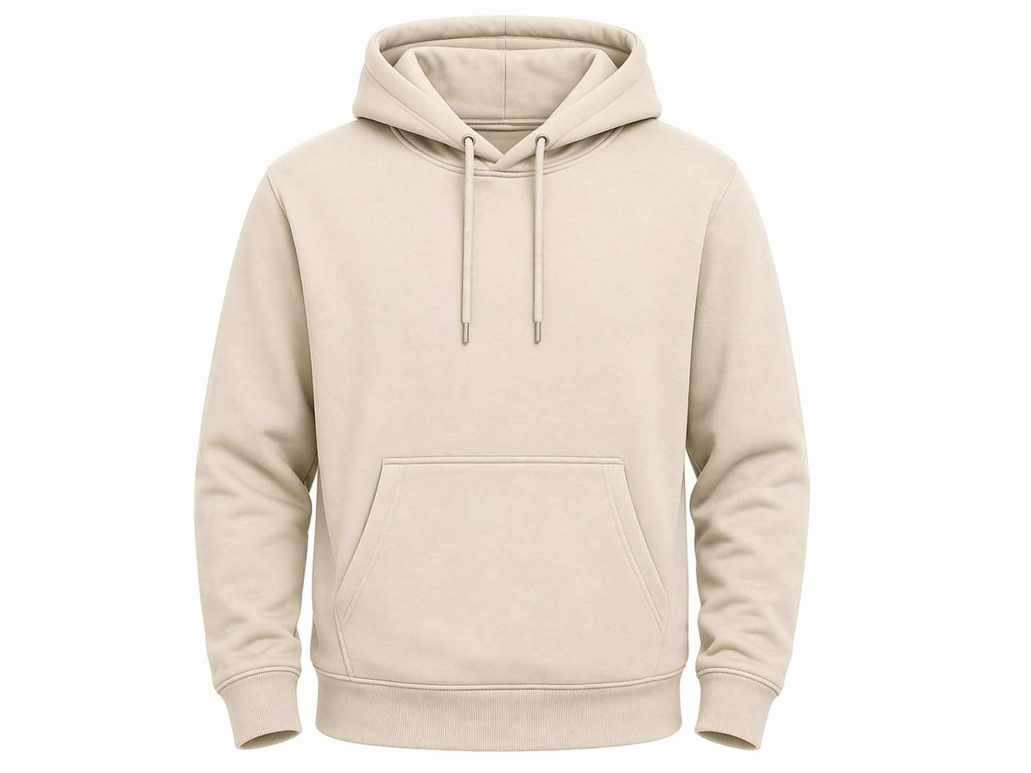 Beige hoodie on a white background