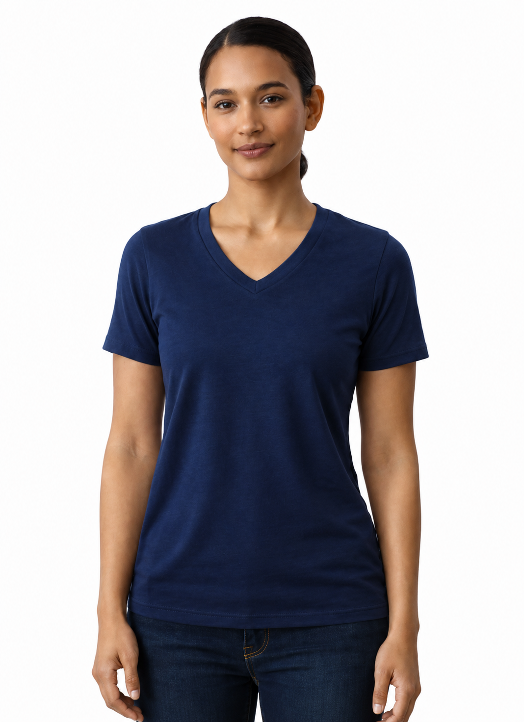 Women Cotton V-Neck T-shirt - 2501WV