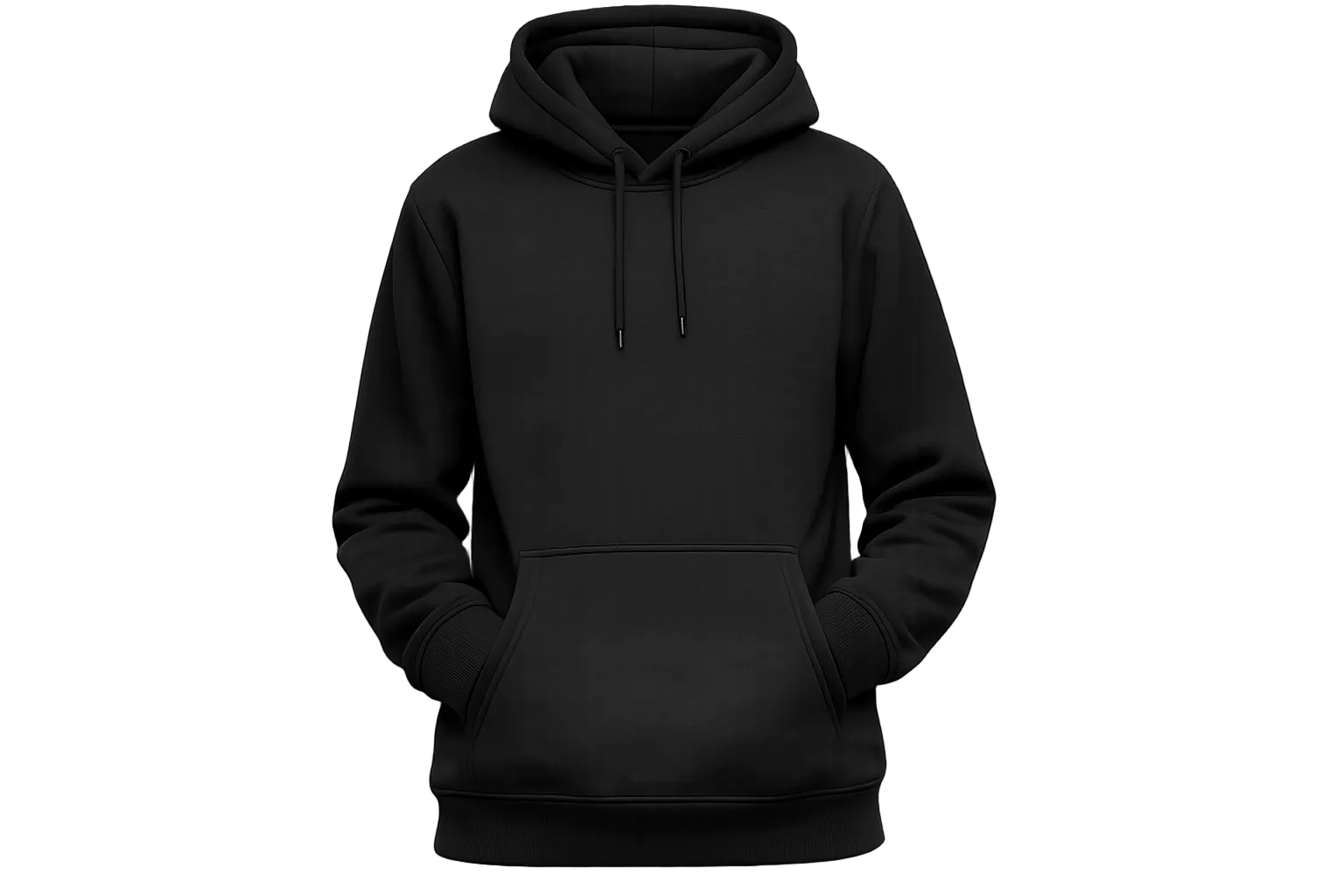 Black hoodie on a white background
